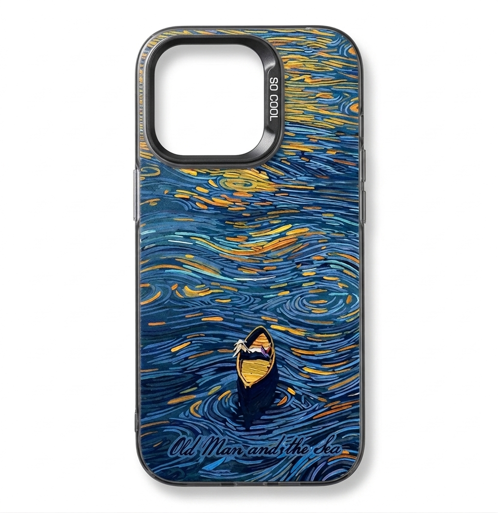 IPhone 15–17 Pro Max պատյան (case) – Վան Գոգ (Van Gogh) գիշերային նավակ