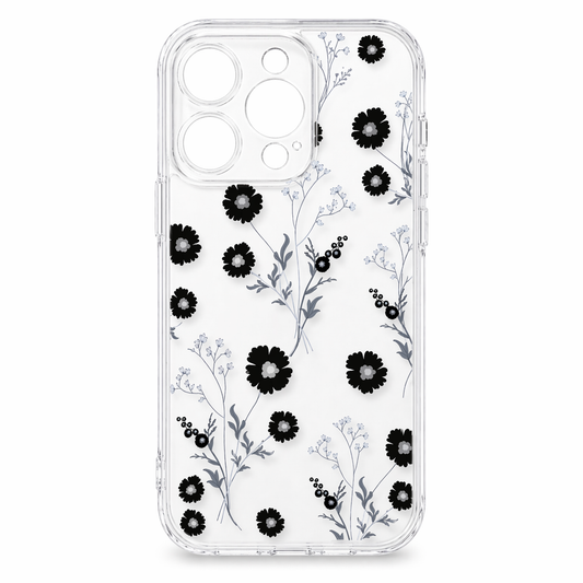 IPhone 15–17 Pro Max պատյան (case) – Ծաղիկներ սև