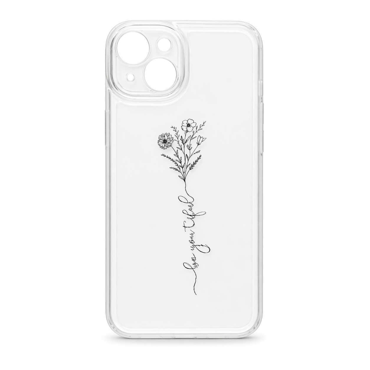 IPhone 15–17 Pro Max պատյան (case) – Ծաղիկներ գրվածքով