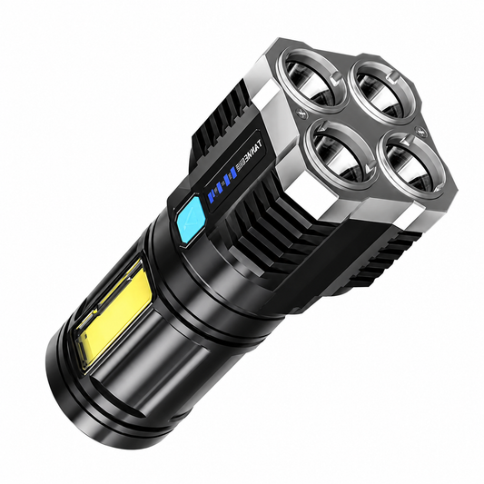 Չորս լուսարձակով հզոր LED լապտեր (Four-Eye Rechargeable Flashlight)