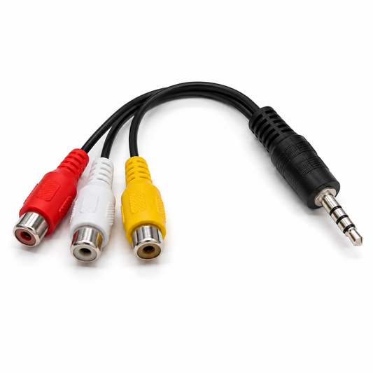 AV 3.5mm to 3RCA Female մալուխ Cable 10սմ