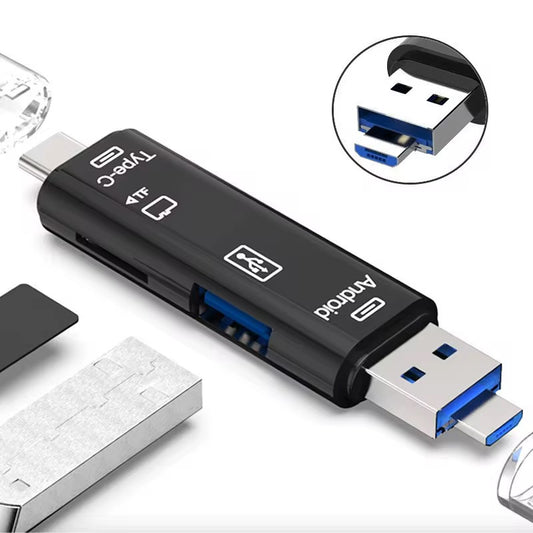 Type-C/USB/Micro to Card Reader + USB Female ադապտեր քարտ կարդացող սարք