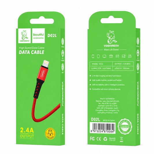 D02L Lightning to USB 2.4A Data Cable արագ լիցքավորման լար