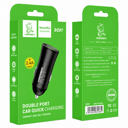 DZ07 2.4A Dual Port Car Charger մեքենայի լիցքավորիչ