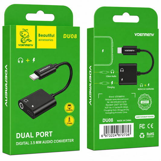 DU08 Dual Port Digital 3.5mm Audio Converter աուդիո կոնվերտեր