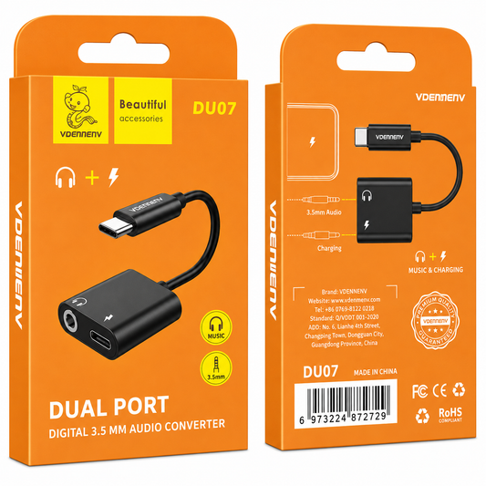 DU07 Dual Port Digital 3.5mm Audio Converter աուդիո կոնվերտեր