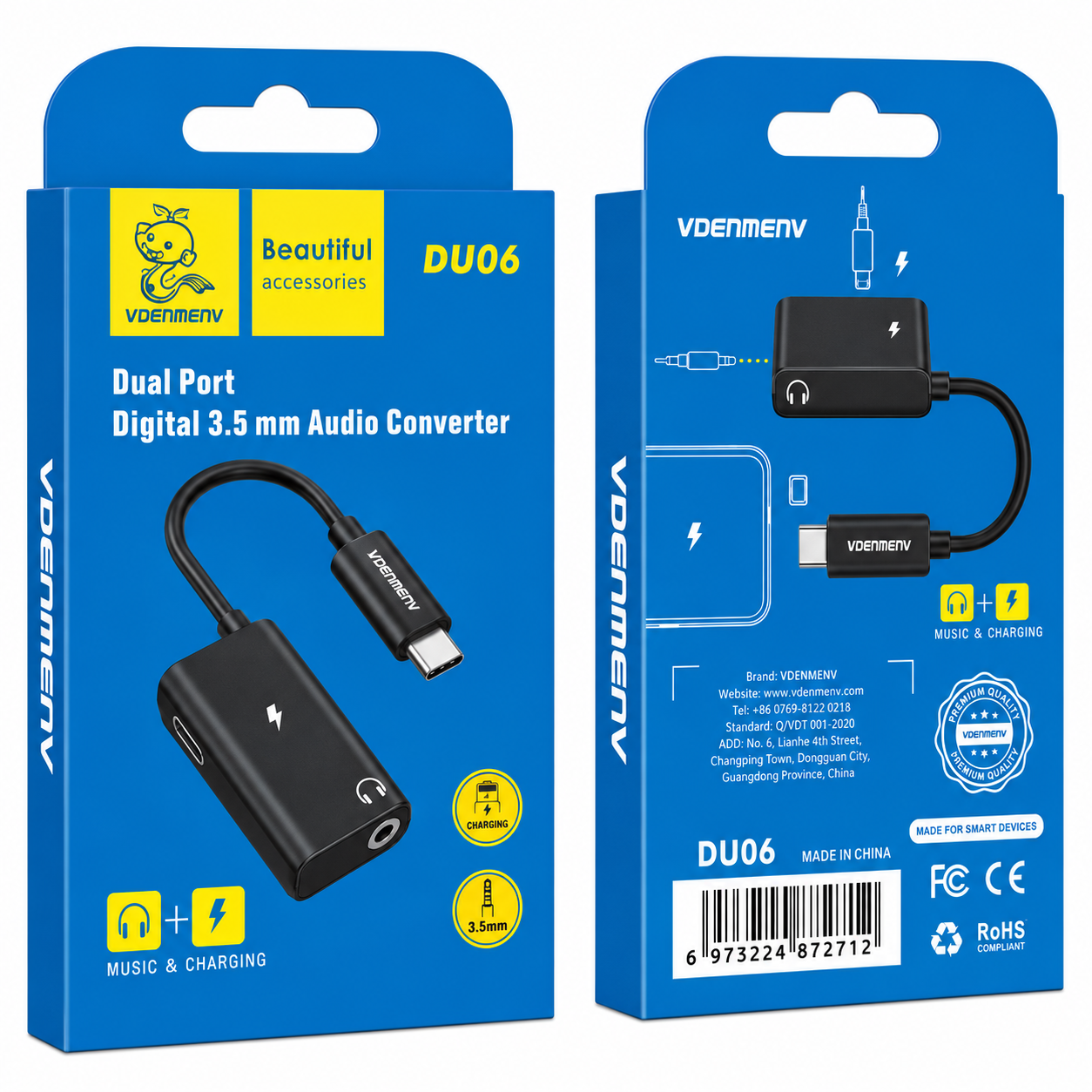 DU06 Dual Port Digital 3.5mm Audio Converter աուդիո կոնվերտեր