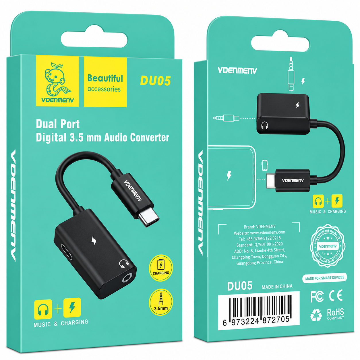 DU05 Dual Port Digital 3.5mm Audio Converter աուդիո կոնվերտեր